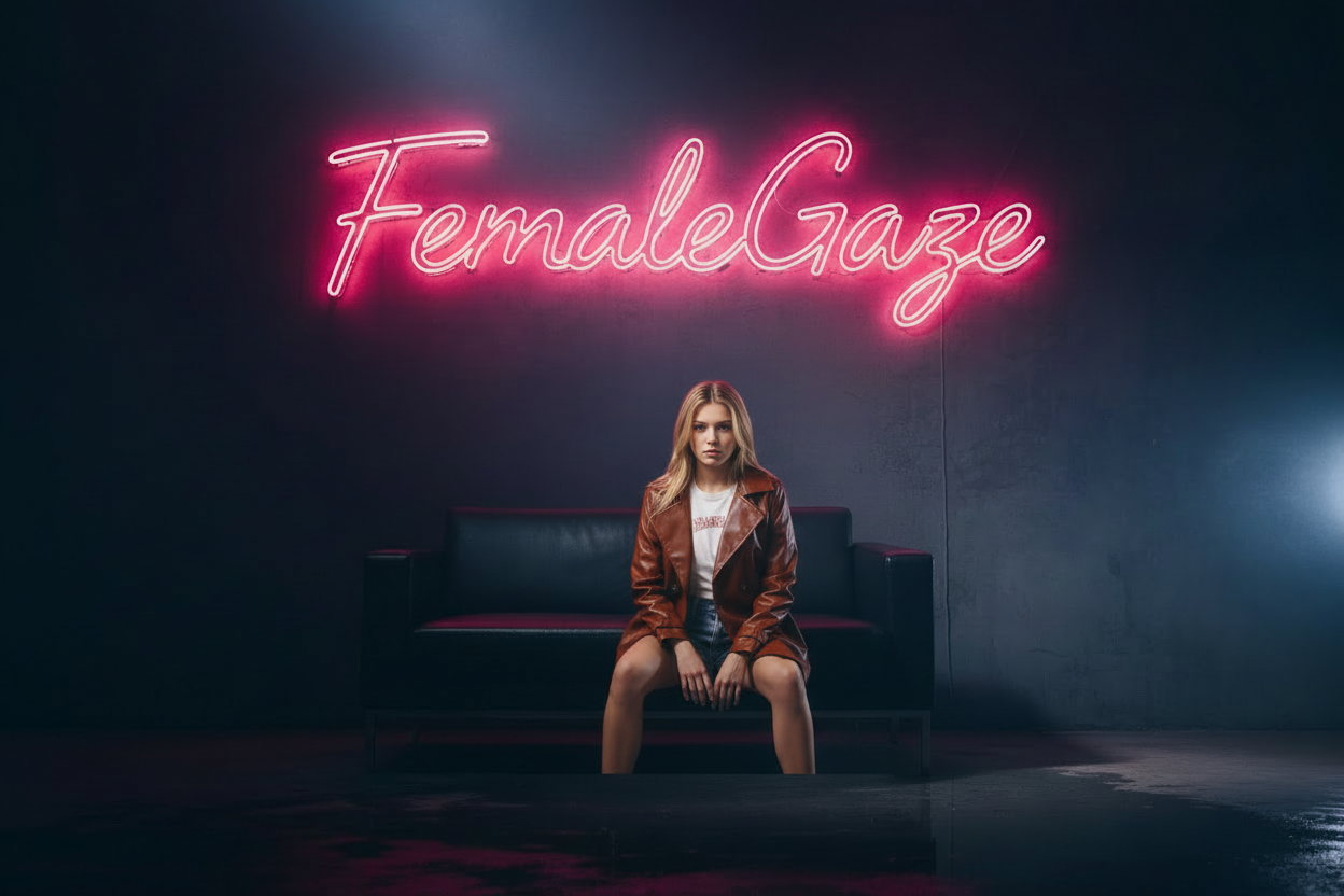 FemaleGaze Neon mit Person in Jacke